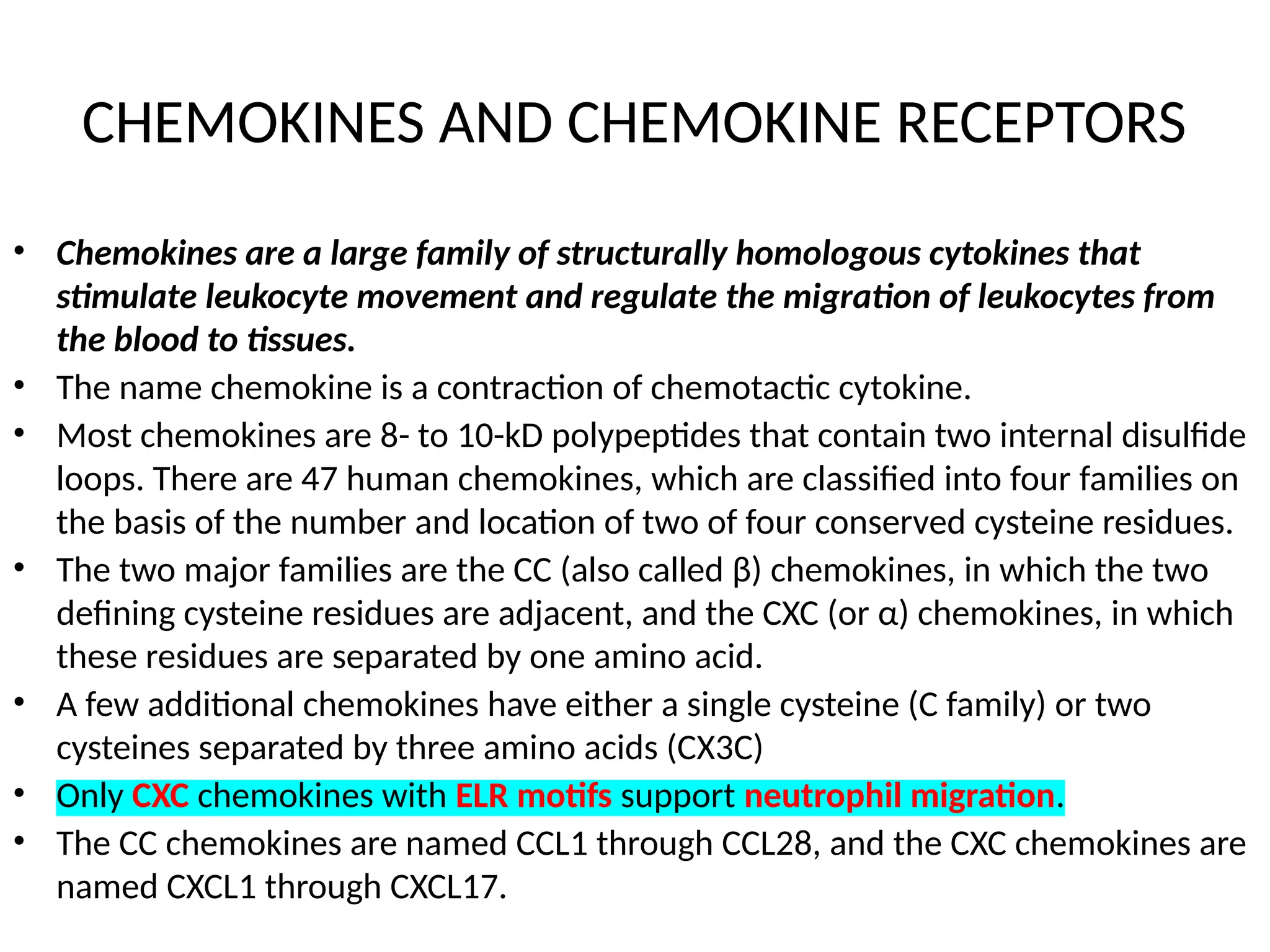 Chemokine and Chemokine Receptors and their pathways | PPTX
