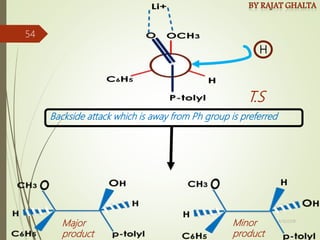 H
T.S
Backside attack which is away from Ph group is preferred
Minor
product
Major
product
4/10/2018
54
 