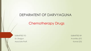 Comprehensive Overview of Chemotherapy Drugs and Their Mechanisms | PPTX