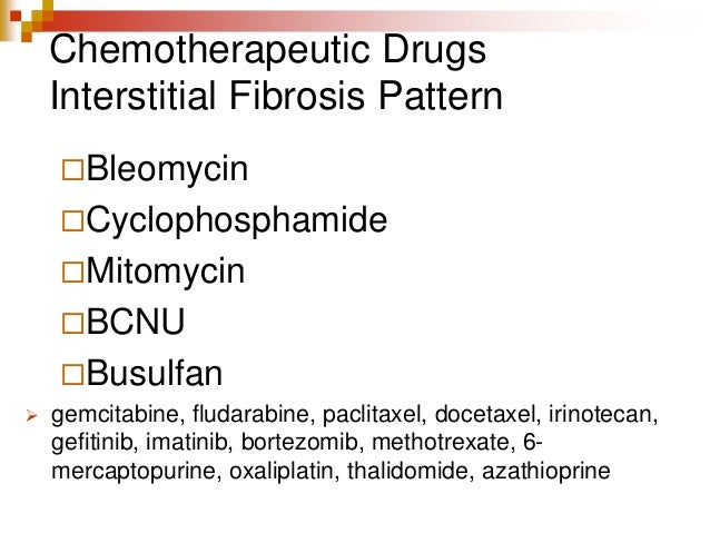 Pulmonary fibrosis and chemotherapy
