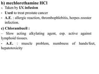 Mechlorethamine Injection Chemotherapy of cancer | PPTX