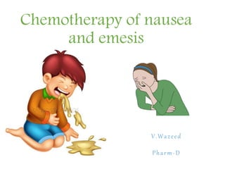 Chemotherapy of nausea
and emesis
V.Wazeed
Pharm-D
 