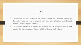 CHEM PATH 1; Introduction to Chemical Pathology and Laboratory Medicine ...