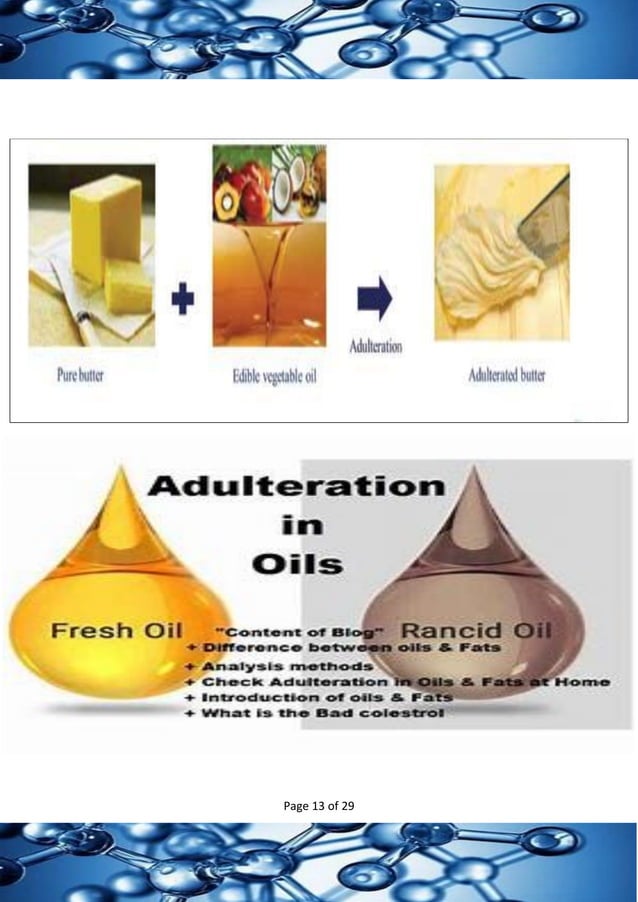 Study of common food adulterants in fat, oil, butter, sugar, turmeric