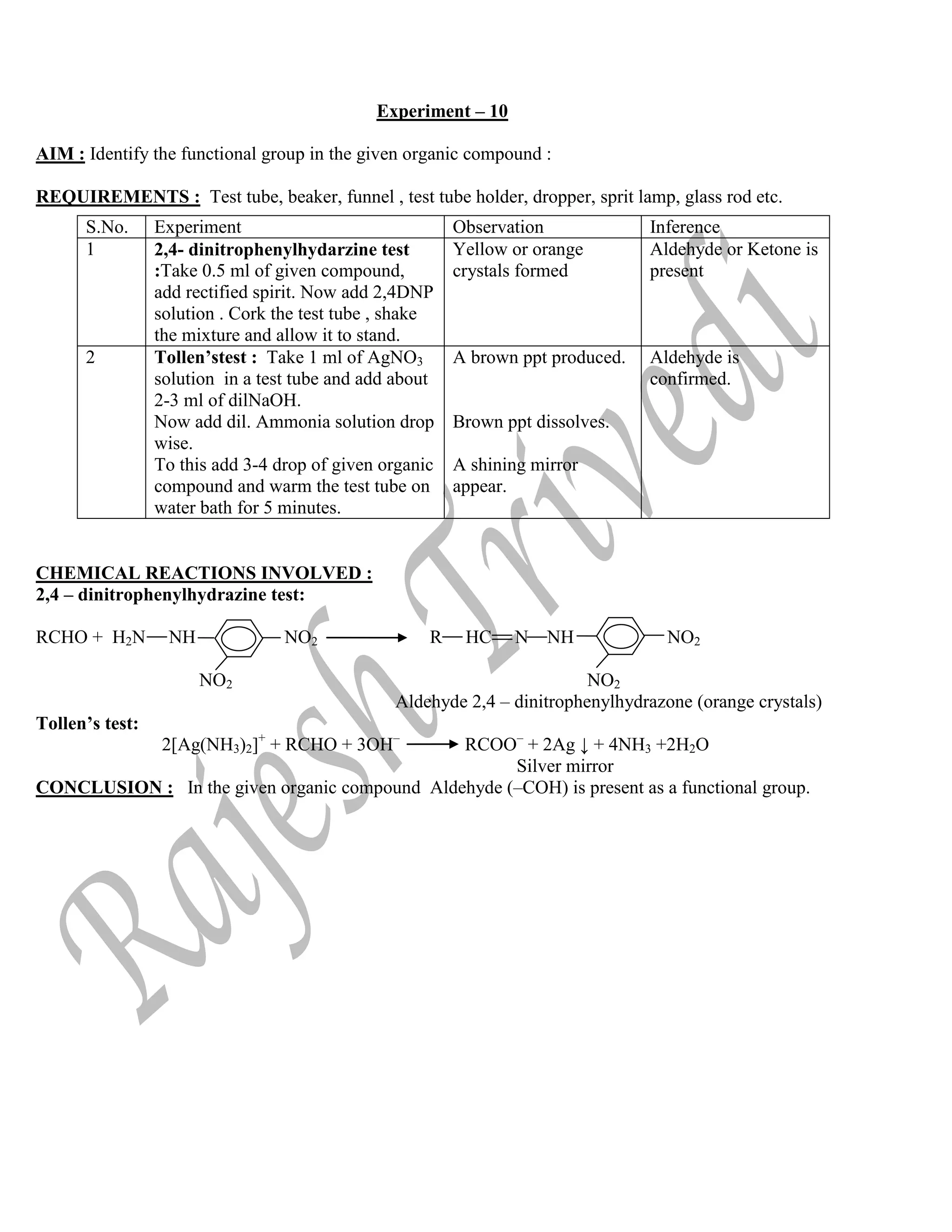 chemistry Practical Class 12th CBSE. | PDF | Chemistry | Science