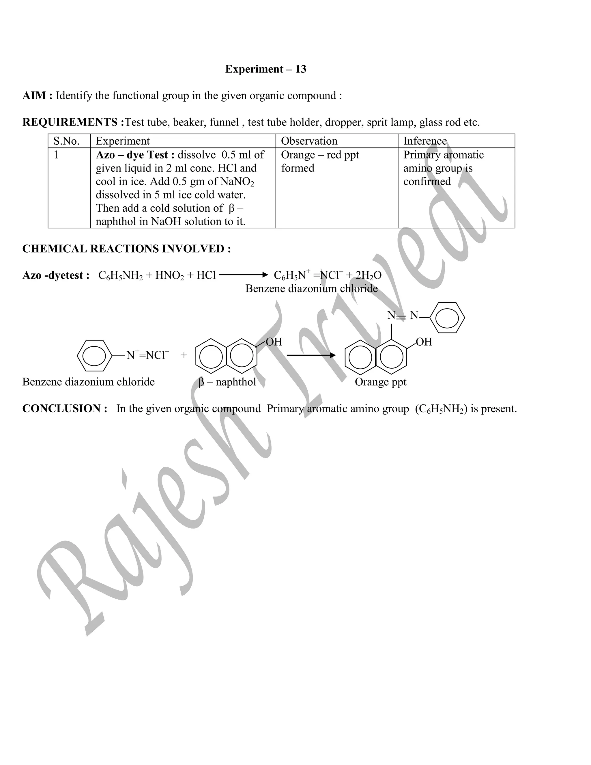 chemistry Practical Class 12th CBSE. | PDF | Chemistry | Science
