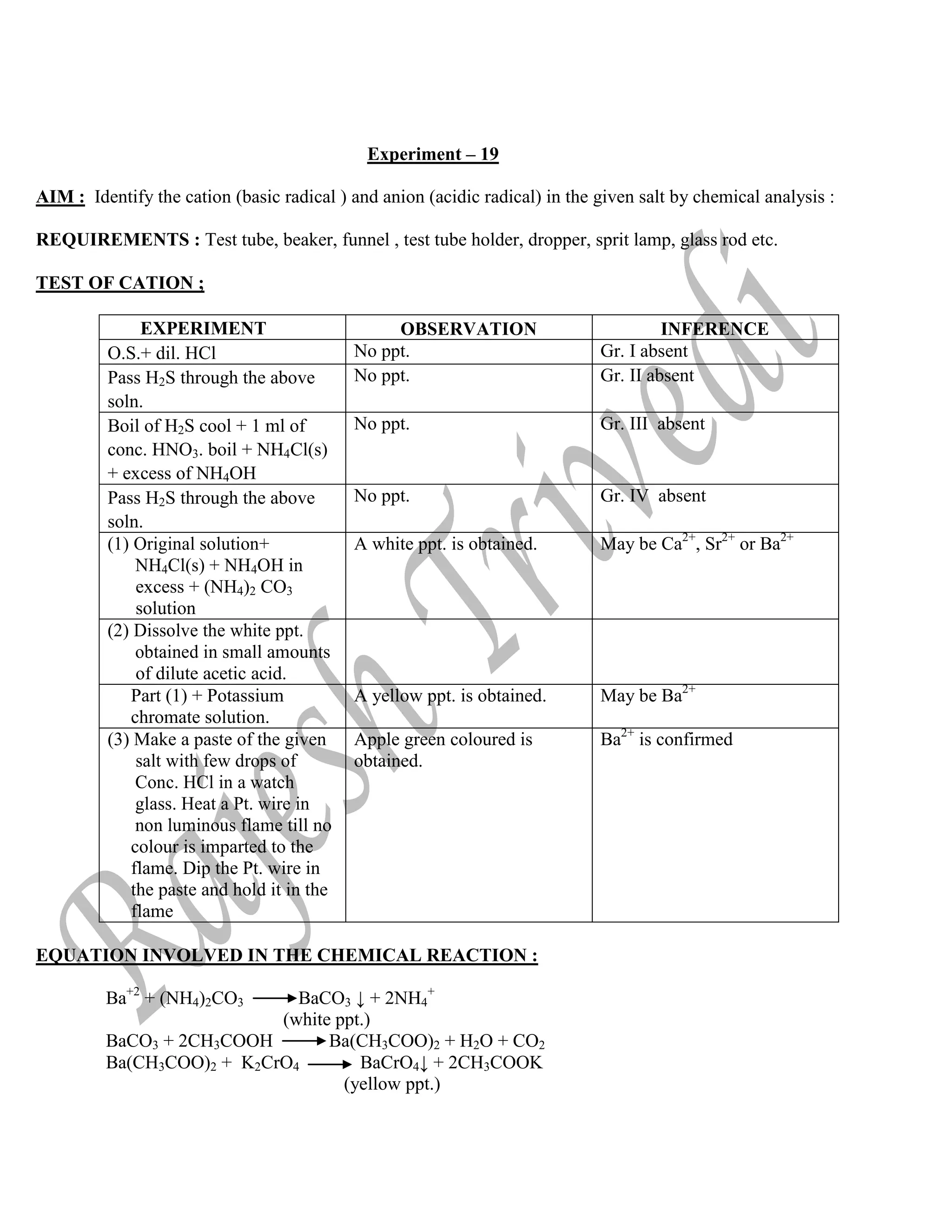 chemistry Practical Class 12th CBSE. | PDF | Chemistry | Science