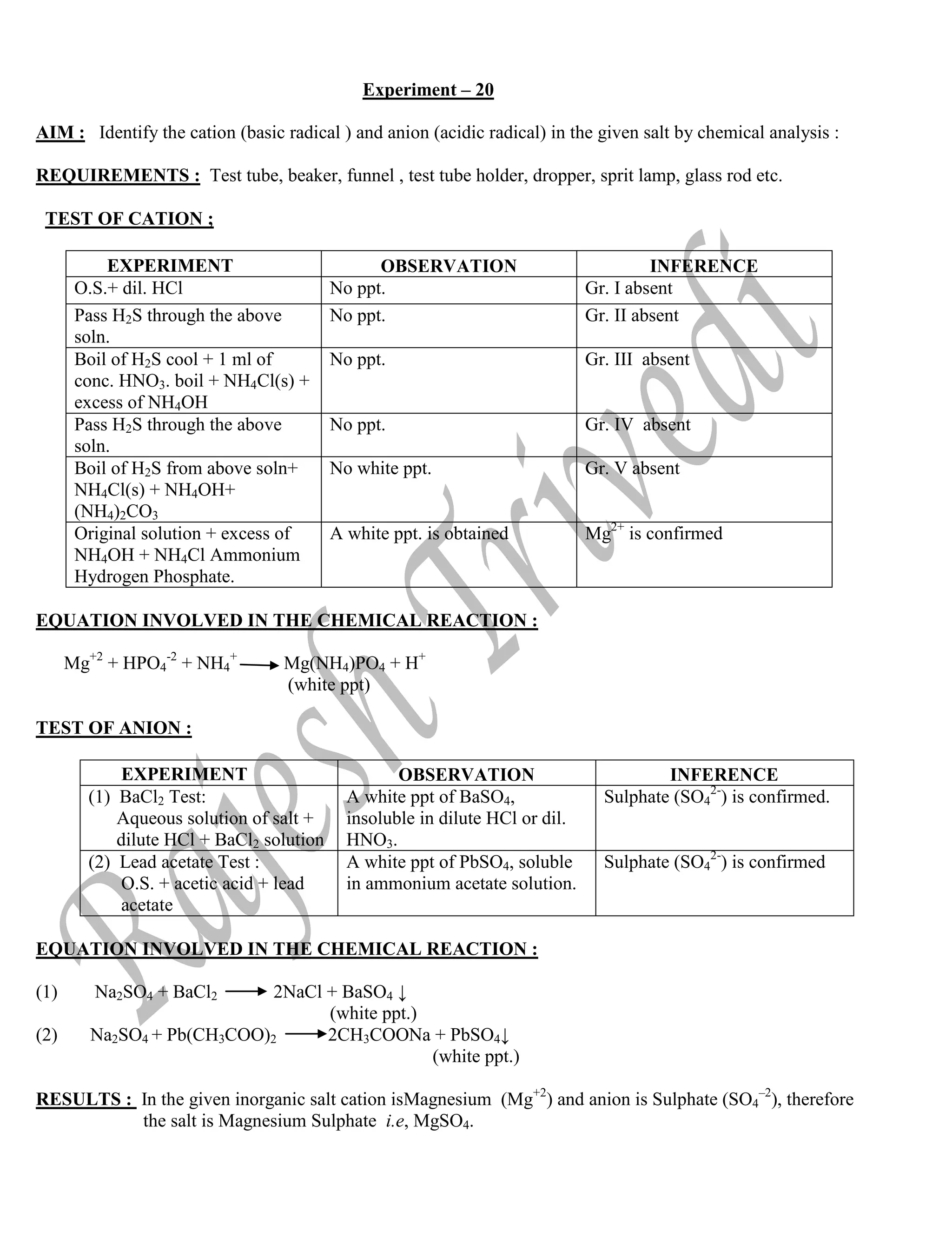 chemistry Practical Class 12th CBSE. | PDF | Chemistry | Science