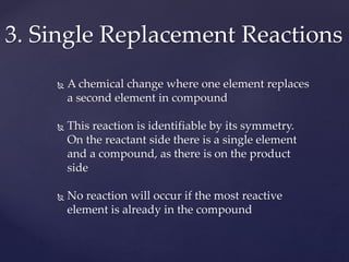 Replacement Science Def Chemical reactions | PPTX