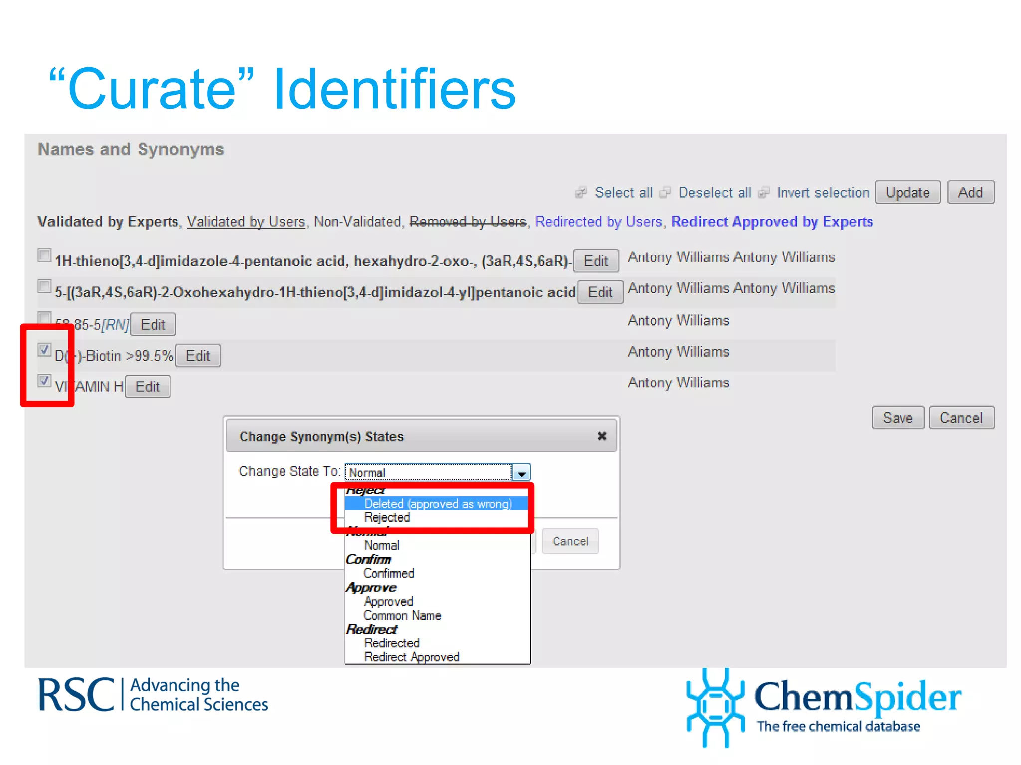 “ Curate” Identifiers 