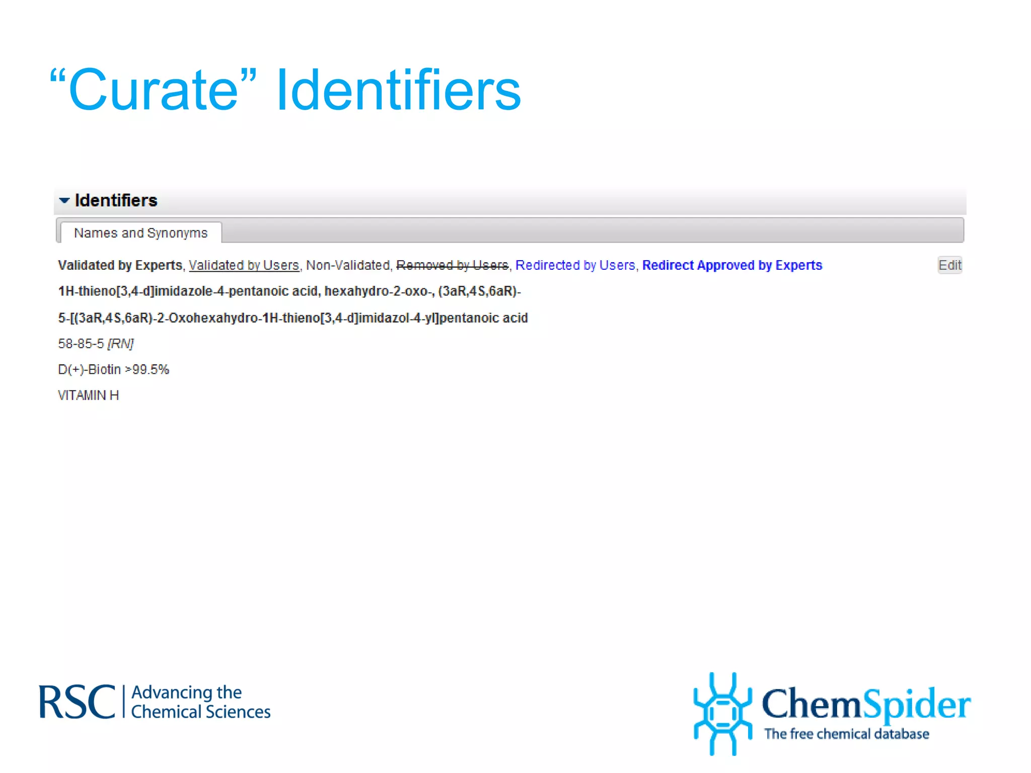 “ Curate” Identifiers 
