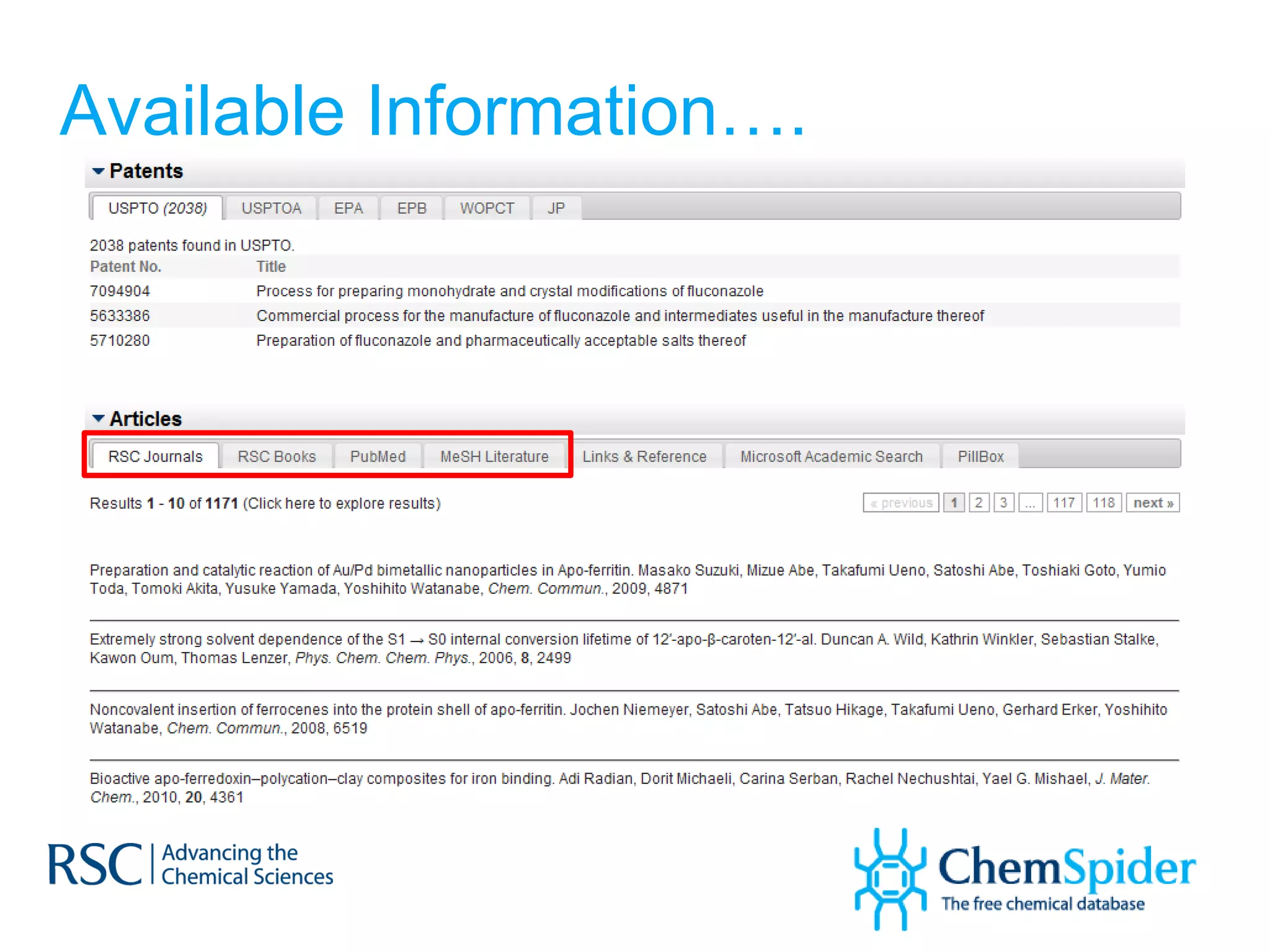 Available Information…. 