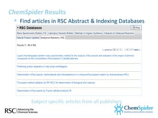 Spider Chems Chem spider introduction spring 2011 | PPT