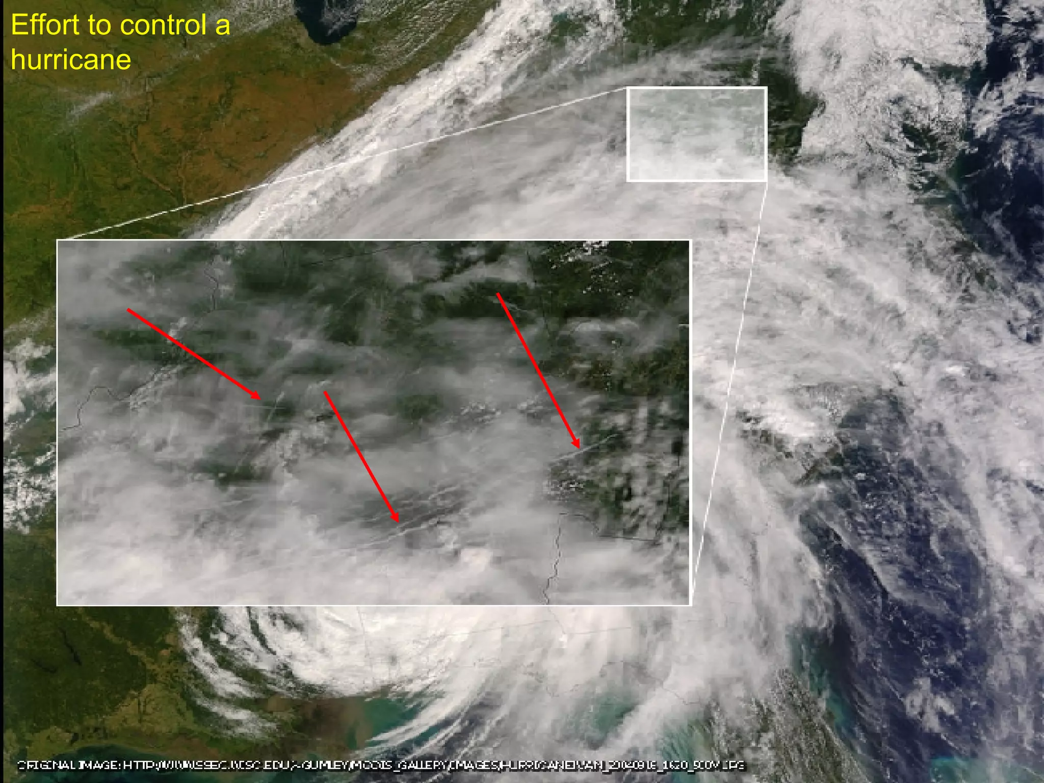 Effort to control a hurricane 