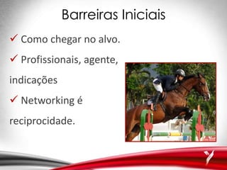 Barreiras Iniciais
 Como chegar no alvo.
 Profissionais, agente,
indicações
 Networking é
reciprocidade.
 