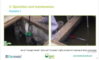 Examples 1
10
Use of “straight handle” (left) and “Z-handle” (right) brushes for cleaning of down-ward pipes
Source: K.P. Pravinjith
5. Operation and maintenance
 