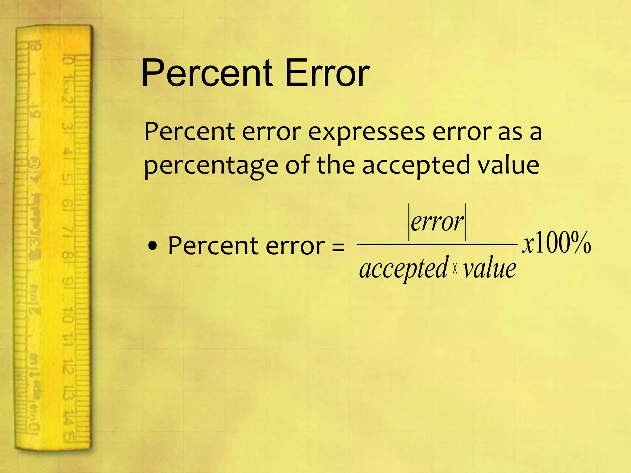 1:3 Uncertainty in DataGoals and Objectives:Define and compare accuracy and precision.Describe the accuracy of experimental data using error and percent errorApply rules for significant figures to express uncertainty in measured and calculated values.