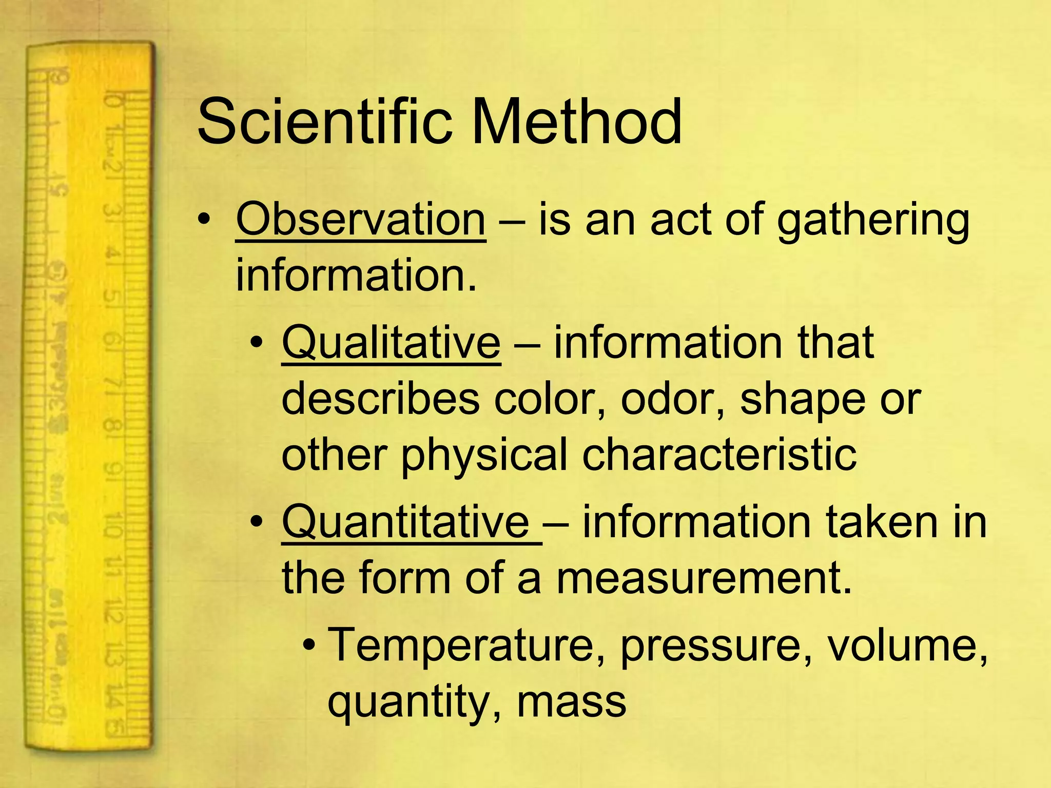 Representing DataModel – is a visual, verbal or mathematical explanation of experimental data.  Example