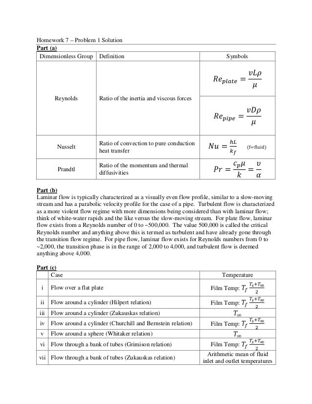 Heat transfer homework solutions