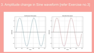 3. Amplitude change in Sine waveform [refer Exercise no.3]
 