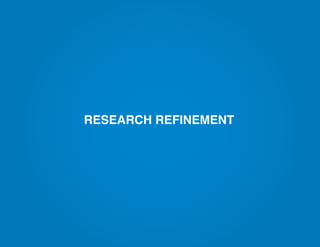 SCAD | SERV 325 Technology and Services | Spring 2013 | Management Dashboard | CHEP
RESEARCH REFINEMENT
 
