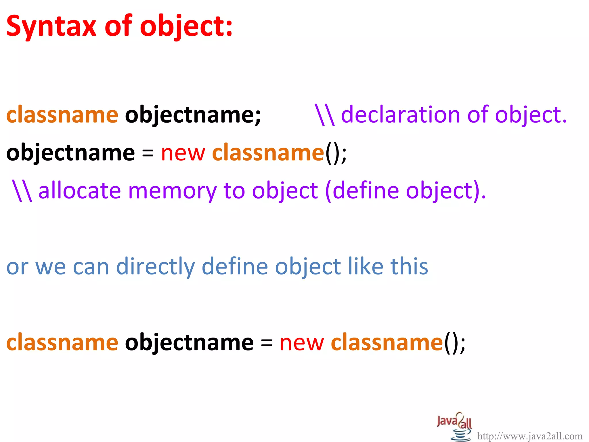 Introduction to class in java | PPS