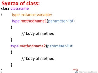 Introduction to class in java | PPT
