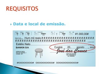    Data e local de emissão.
 