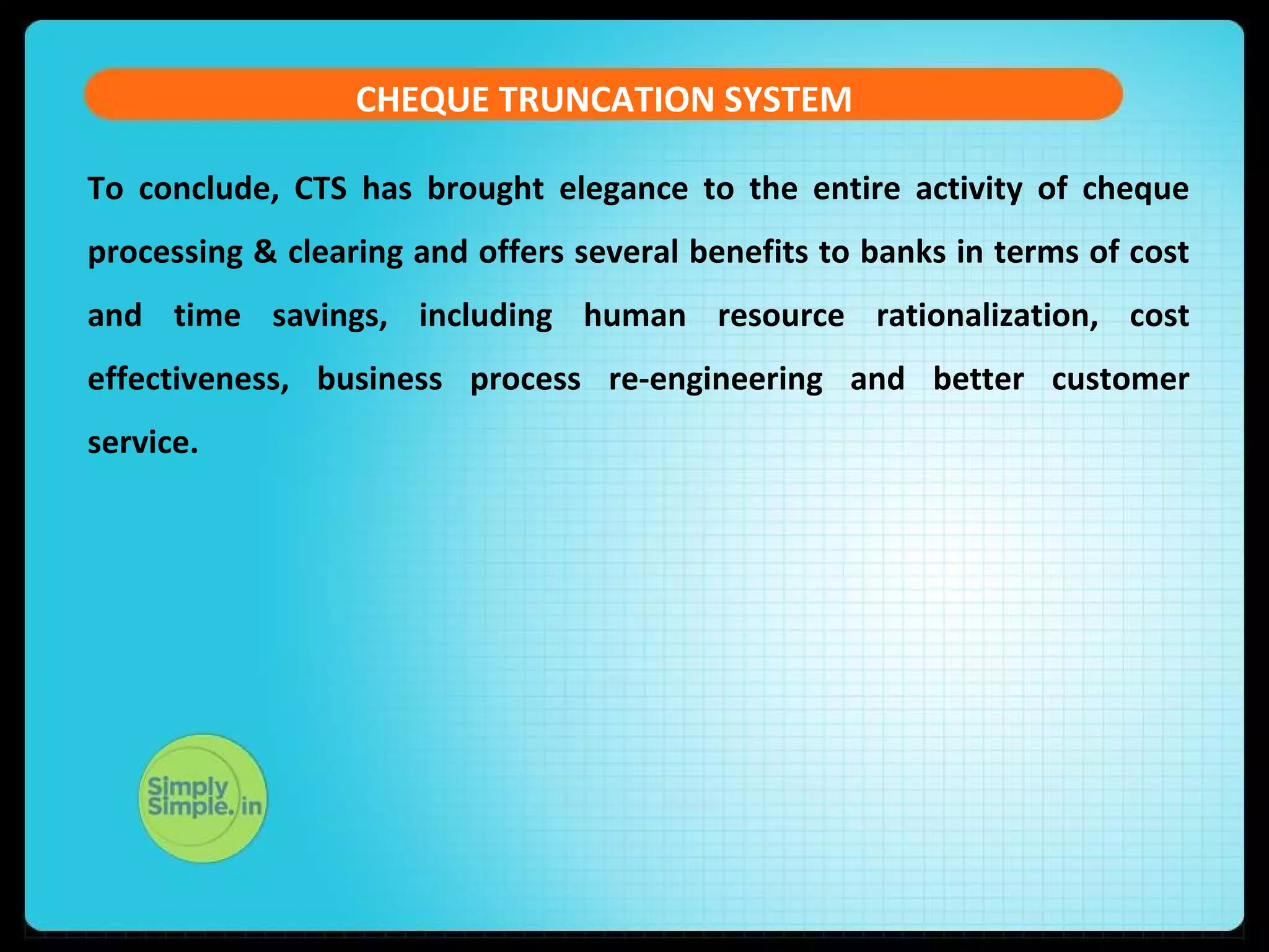 Cheque truncation system (cts) | PPS