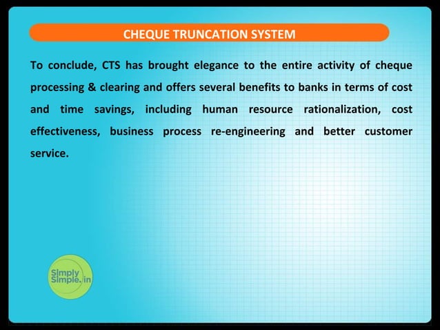 Cheque truncation system (cts) | PPS | Stocks and Bonds | Personal ...