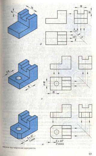 е
®идов на чертеже предм ета
х 1* 5'
2скоса
63
 