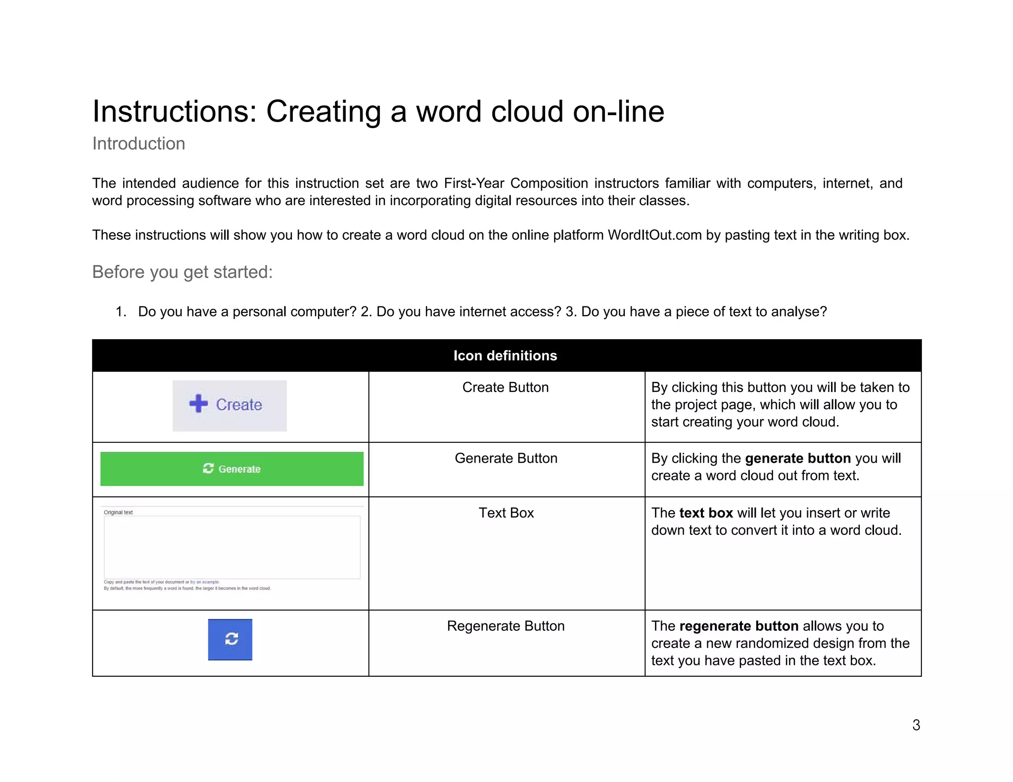 INSTRUCTIONS SET - WORD IT OUT | PDF