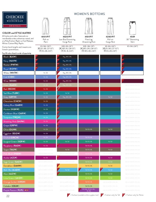 cherokee uniforms summer 2016 catalog cherokee scrub colors chart