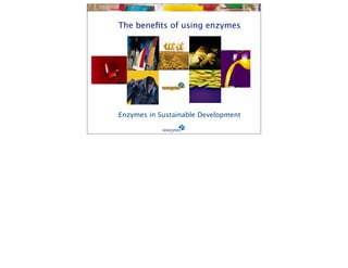 The beneﬁts of using enzymes




Enzymes in Sustainable Development
 