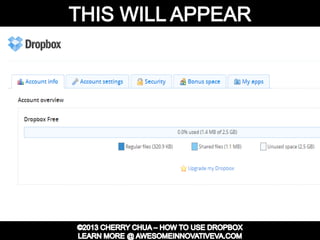 Dropbox Tutorial Guide Presentation