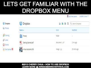 Dropbox Tutorial Guide Presentation