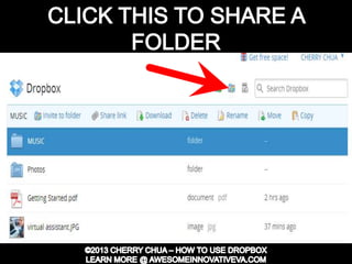 Dropbox Tutorial Guide Presentation