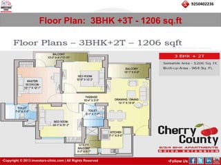 •Copyright © 2013 investors-clinic.com | All Rights Reserved •Follow Us 
9250402236 
Floor Plan: 3BHK +3T - 1206 sq.ft 
 