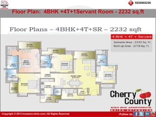 •Copyright © 2013 investors-clinic.com | All Rights Reserved •Follow Us 
9250402236 
Floor Plan: 4BHK +4T+1Servant Room - 2232 sq.ft 
 