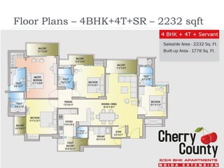 Floor Plans – 4BHK+4T+SR – 2232 sqft 
12 Call : 9540066656 
 