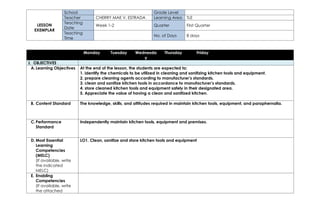 Exemplar Lesson Plan for education docx. | DOCX