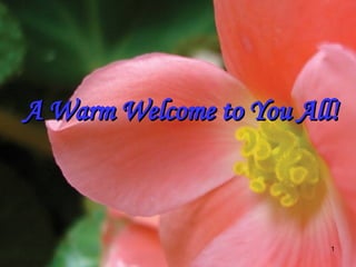 A Warm Welcome to You All! 