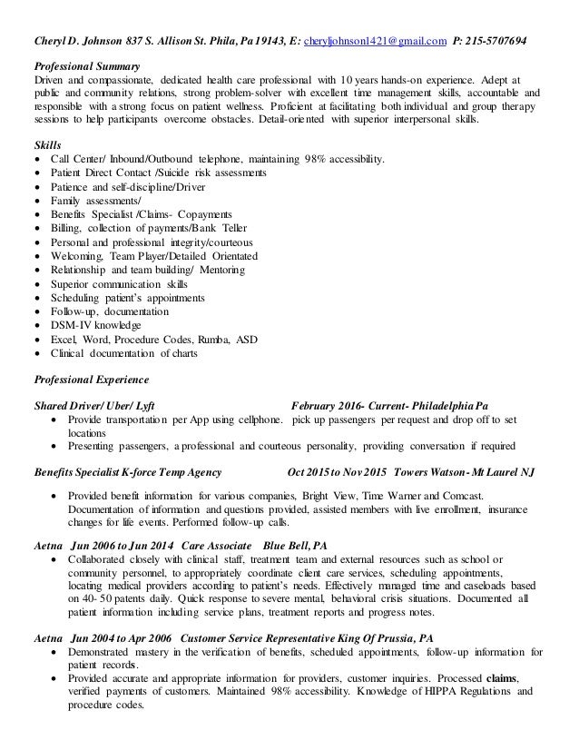 resume follow up call