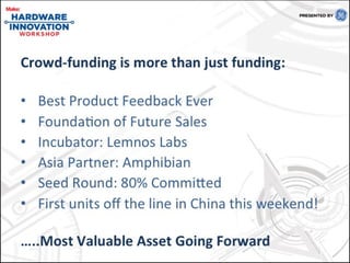 Cheryl Kellond at Hardware Innovation Summit 2013