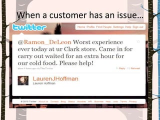 When a customer has an issue…
 