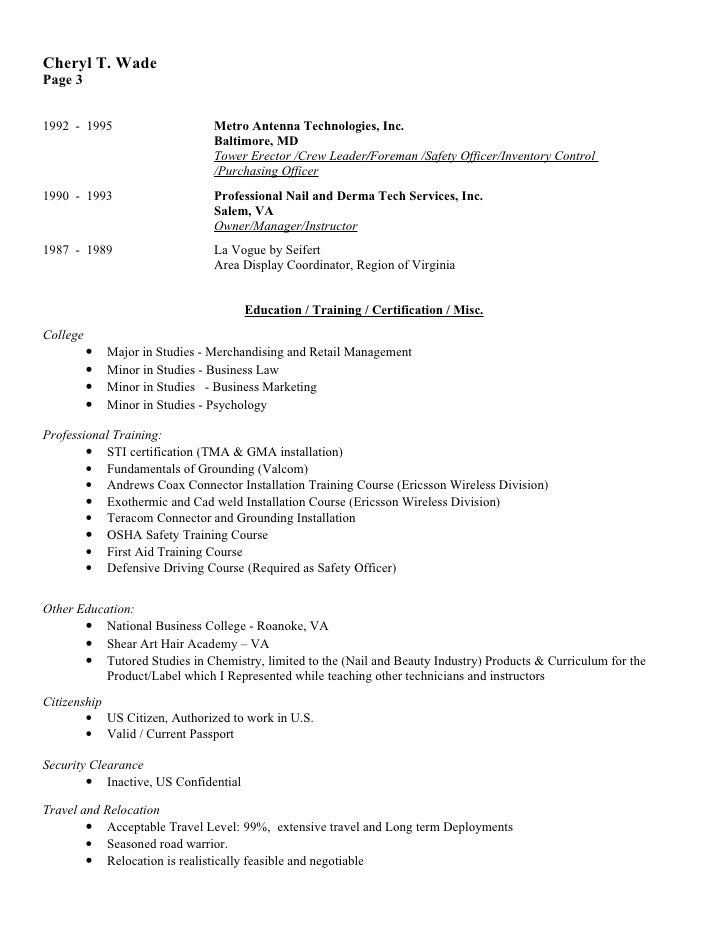 Wireless citizen resume