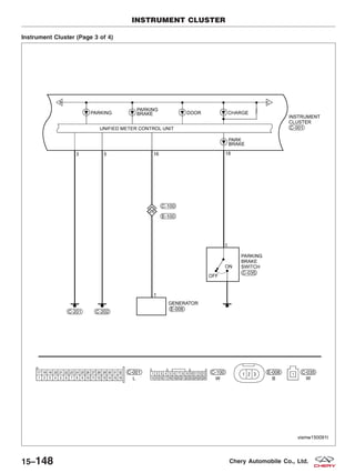 Instrument Cluster (Page 3 of 4)
INSTRUMENT CLUSTER
VISMW150091T
15–148 Chery Automobile Co., Ltd.
 
