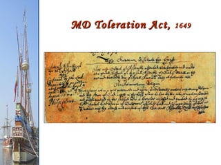 MD Toleration Act,  1649 