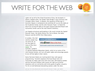 WRITE FOR THE WEB
 