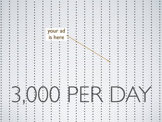 ..............................................
..............................................
..............................................
..............................................
.............................................
..............................................
..............................................
.............................................
                              is here
                              your ad




..............................................
.............................................
..............................................
..............................................
..............................................
..............................................
..............................................
..............................................
..............................................
..............................................
     3,000 PER DAY

..............................................
..............................................
 